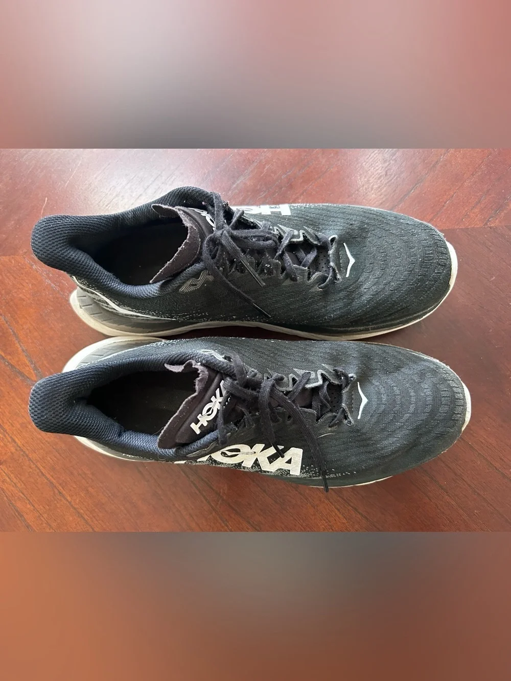 Hoka Black and White Men's Running Sneakers size 8.5